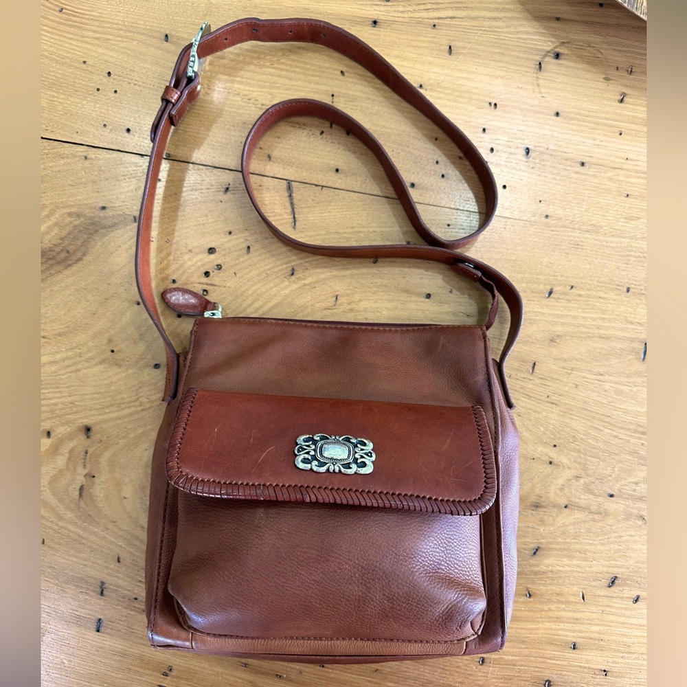 Vintage Fossil Victoria Top Zip Cognac ZB8273 Single Strap Purse